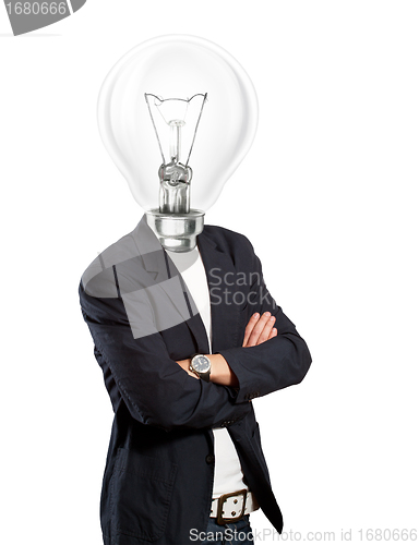 Image of Lamp Head Businessman