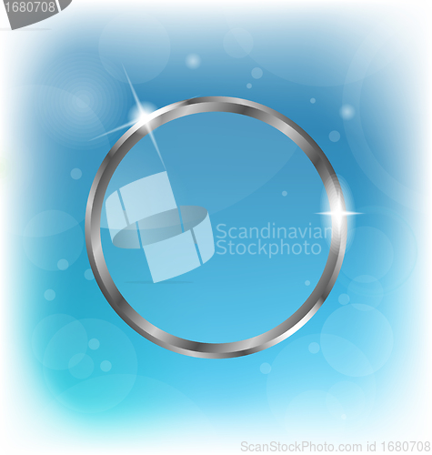 Image of silver transparent speech bubble on abstract background