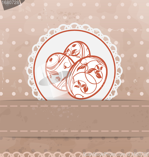 Image of Easter grunge card with eggs