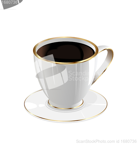 Image of Cup of coffee isolated on white background