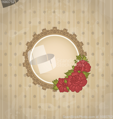 Image of Vintage background with floral medallion and flowers