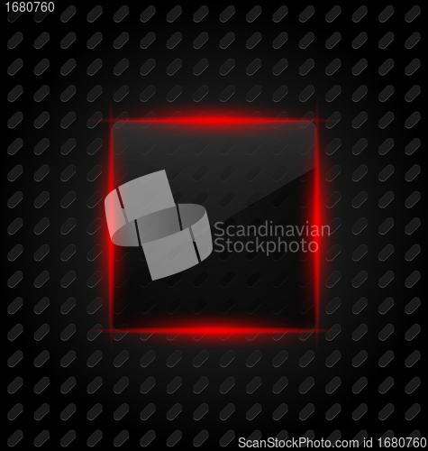 Image of ransparent frame with reflection on aluminum background