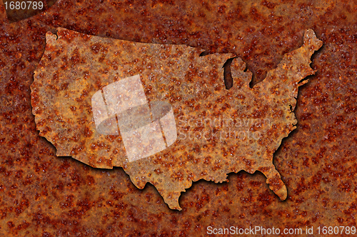 Image of Rusted corroded metal map of the United States seamlessly tileab