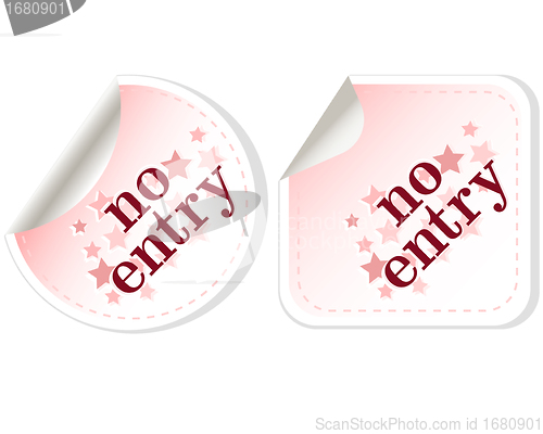 Image of No entry vector Button Label set