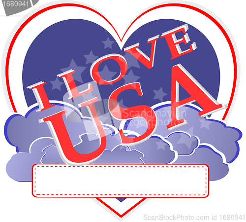 Image of american independence day - usa heart shape design