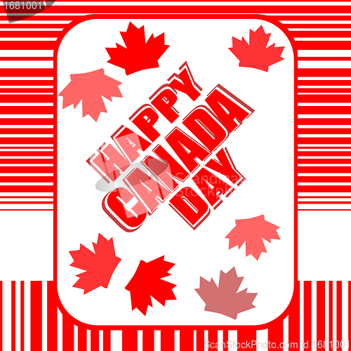 Image of Happy Canada Day card in vector