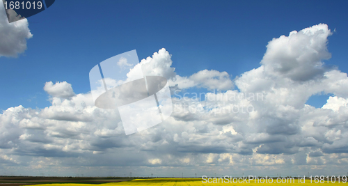 Image of Spring clouds over land