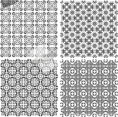 Image of Seamless Metal arabic Textures Set. vintage design