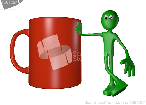 Image of green guy and mug