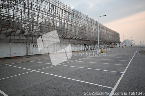 Image of large numbered space parking lot 