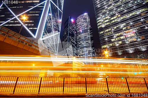 Image of modern city traffic at night 