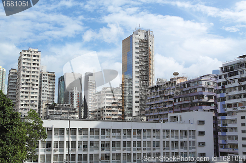 Image of downtown city and old building 