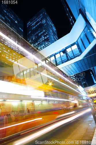 Image of modern city traffic at night 