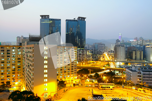 Image of urban downtown night, hong kong 