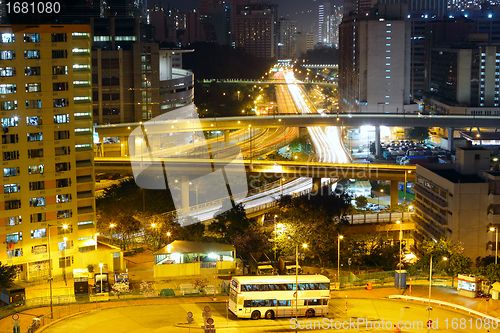 Image of urban downtown night, hong kong 