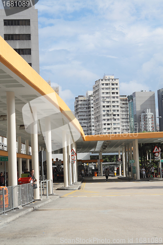 Image of bus terminal in Hong Kong. 