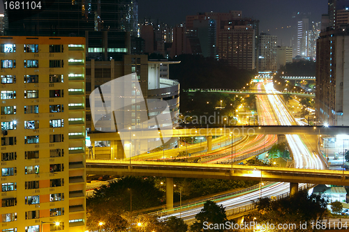 Image of urban downtown night, hong kong 