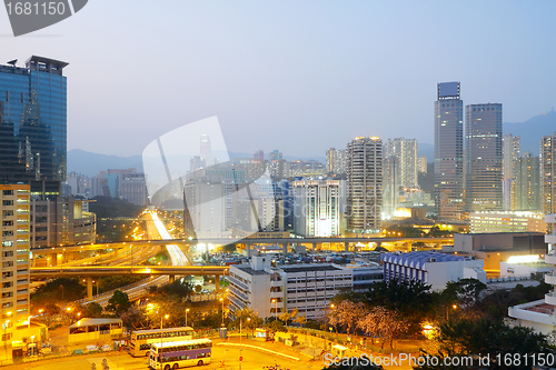 Image of urban downtown night, hong kong 
