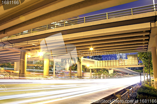 Image of traffic in downtown of Hong Kong 