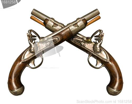 Image of Two Crossed Flintlock Pistols