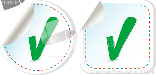 Image of Abstract check box stickers with check mark