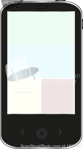 Image of Black smartphone isolated on white background