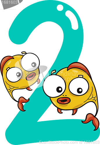 Image of number two and 2 fish