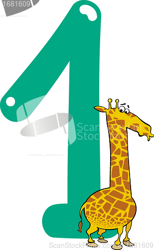 Image of number one and giraffe