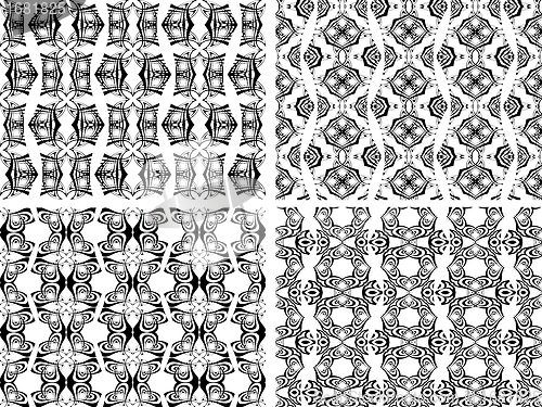 Image of black and white seamless patterns 2