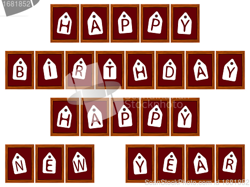Image of happy birthday and happy new year  frames