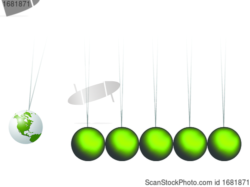 Image of newtons cradle earth