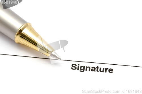 Image of  pen and signature paper 