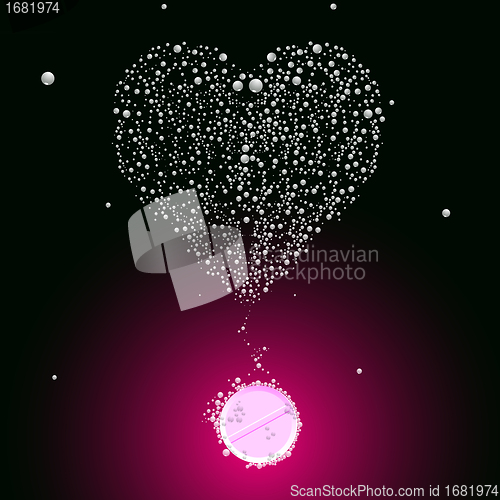 Image of bubbling valentine pill