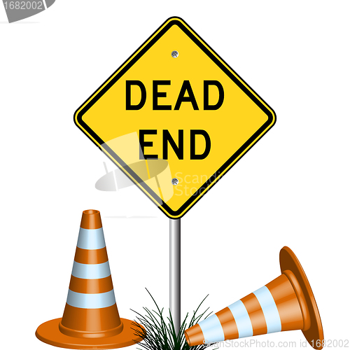 Image of dead end sign and grass