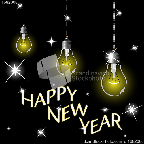 Image of happy year light bulbs