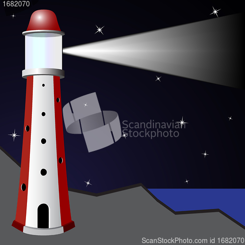 Image of lighthouse in the night