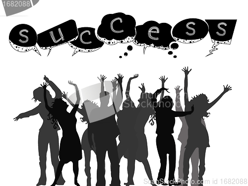 Image of successful people silhouettes