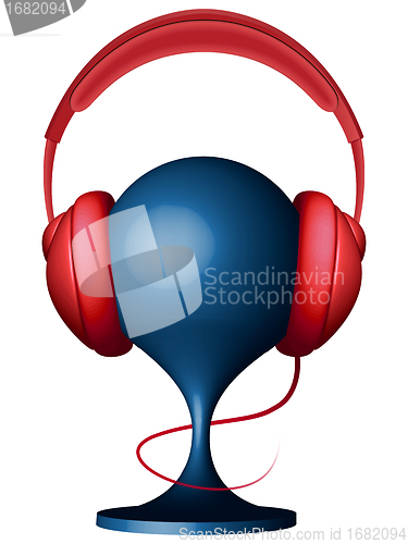 Image of headphones on support