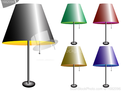 Image of electric lamps with lampshade