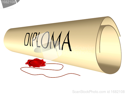 Image of diploma and wax seal