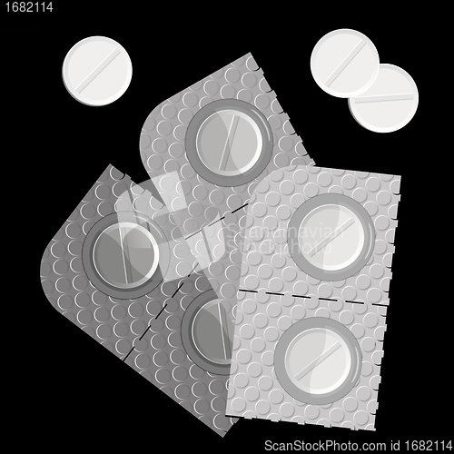 Image of pills over black
