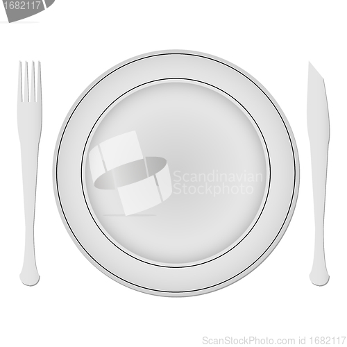 Image of plate and dishes against white