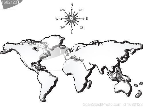 Image of world map grunge