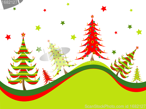 Image of christmas trees background