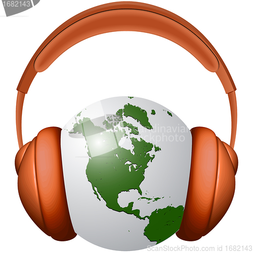 Image of headphones and earth