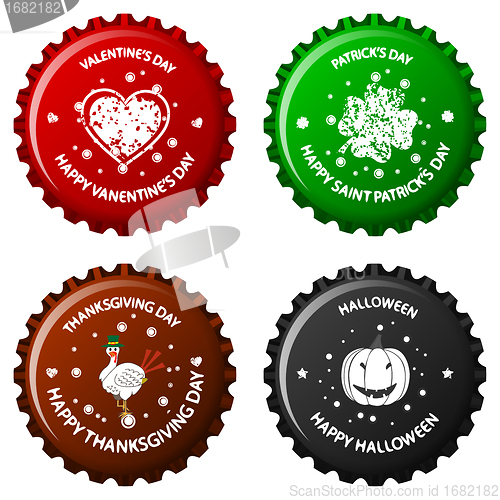 Image of anniversary bottle caps