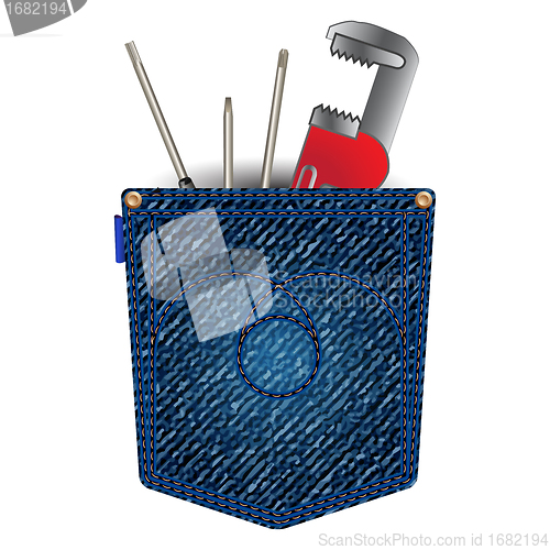 Image of jeans pocket with tools