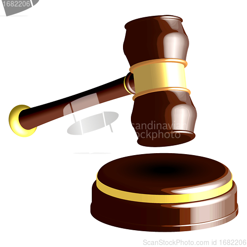 Image of wooden gavel vector