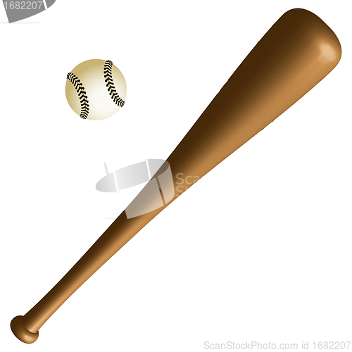 Image of basebal bat and ball