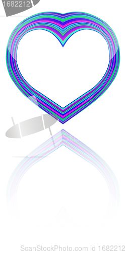 Image of heart reflected